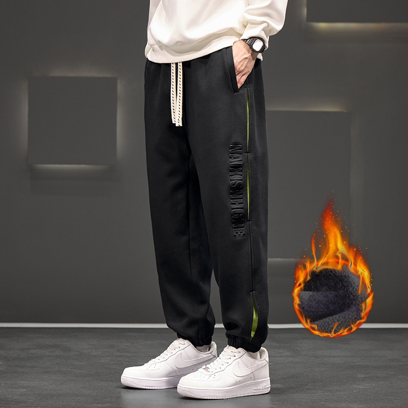 Adītas bikses, kas palielina sporta bikses JY purngalu 69F cenu kontrole plus izmērs plus resnas vilnas oderes sabiezējums