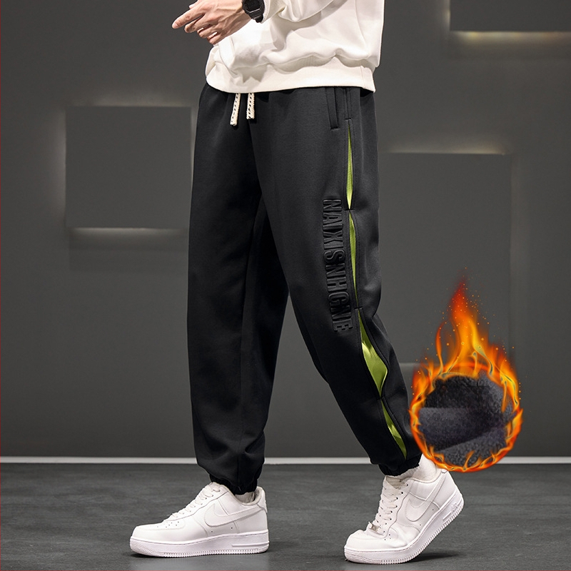 Adītas bikses, kas palielina sporta bikses JY purngalu 69F cenu kontrole plus izmērs plus resnas vilnas oderes sabiezējums