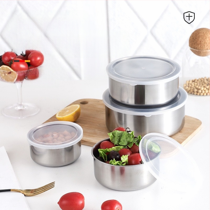 Tvornička izravna prodaja, set od pet dijelova od nehrđajućeg čelika s poklopcem, okrugli zatvoreni hladnjak, svježa pohrana kućanskih namirnica