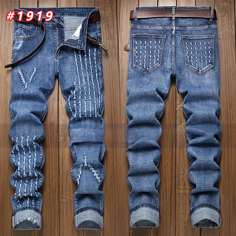 2025-ös, rugalmas, világos színű férfi farmernadrág határokon átnyúló ellátása, európai és amerikai export Amazon egyenes szárú, nosztalgikus fehér férfi nadrág