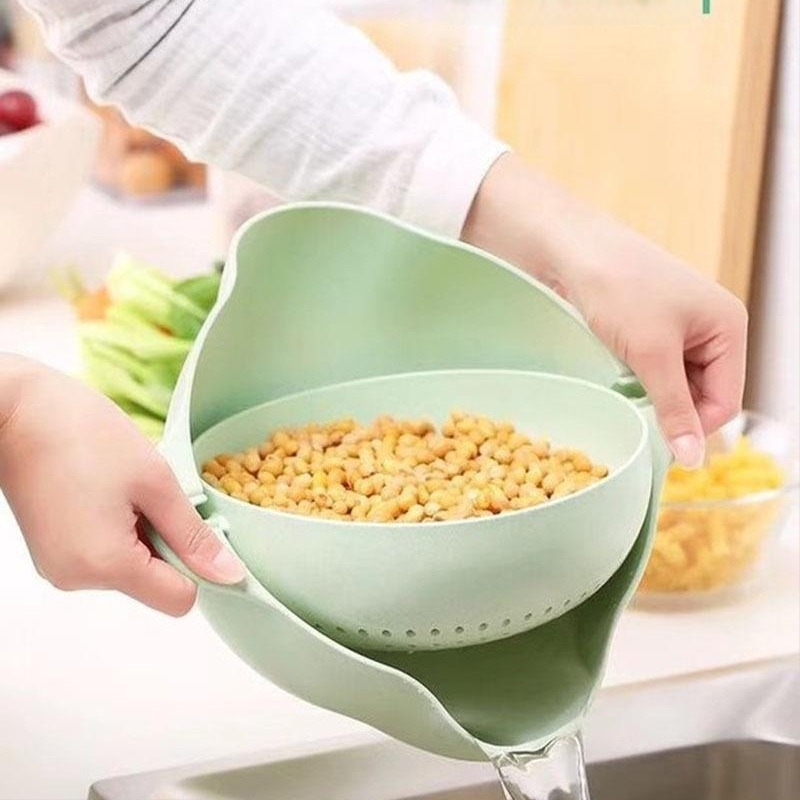 Virtuvės daržovių krepšelis, daržovių plovimas, daržovių plovimo dubuo, nusausinimo krepšelis, modernus vaisių plovimas, dvigubo sluoksnio namų apyvokos vaisių lėkštė, kūrybingas artefaktas, svetainė