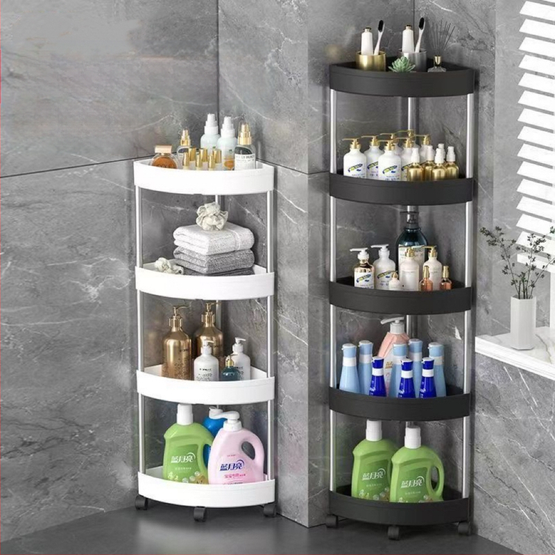 Fürdőszobai tárolóállvány, amely támogatja a titkosított saroktároló állványt, az ütésmentes konyhai tároló állványt, a többrétegű tároló állványt