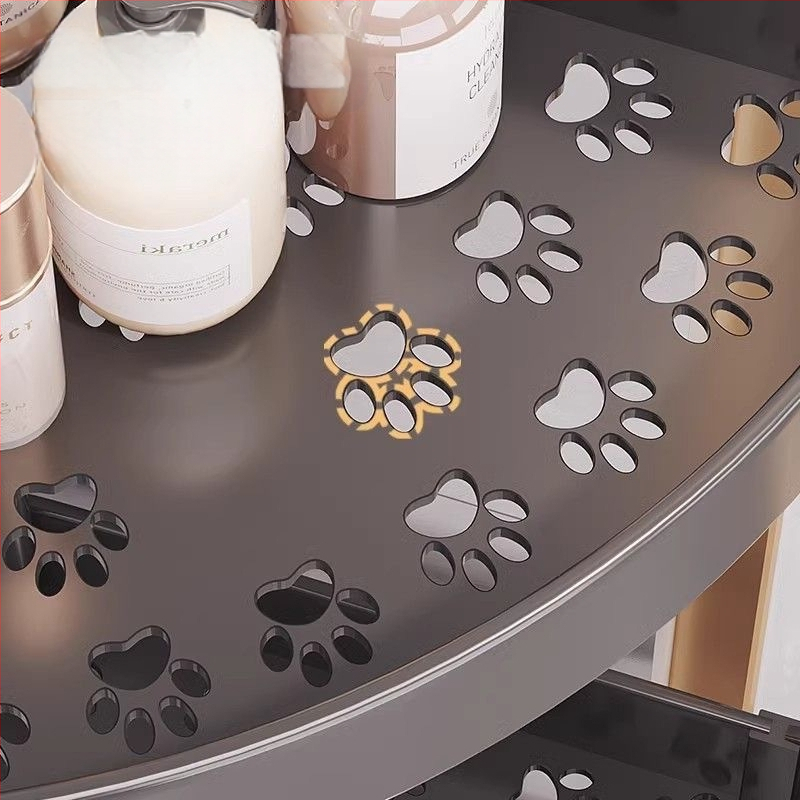 Fürdőszobai tárolóállvány, amely támogatja a titkosított saroktároló állványt, az ütésmentes konyhai tároló állványt, a többrétegű tároló állványt