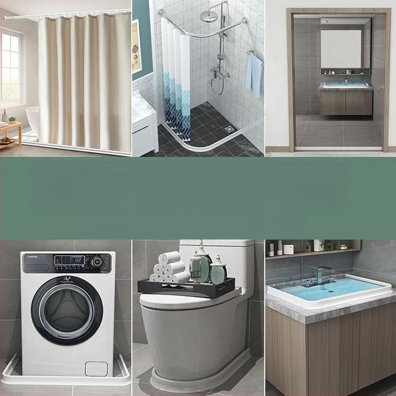 Εύκαμπτο φράγμα νερού μπάνιου με εύκαμπτο φράγμα νερού για τουαλέτα και ντους, διαχωριστικό δαπέδου από σιλικόνη