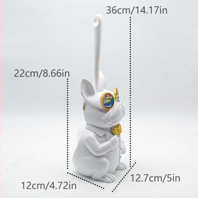 Naujas tarpvalstybinis prancūzų buldogo tualetinio šepetėlio laikiklis, vonios kambario kūrybiniai papuošalai, parduodami skandinaviško stiliaus dervos gyvūnų namų dekoravimui.