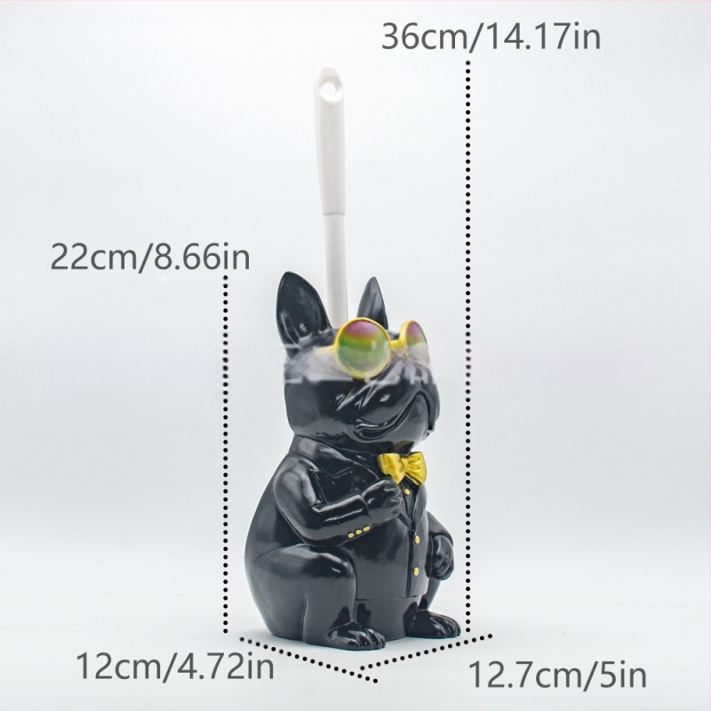 Naujas tarpvalstybinis prancūzų buldogo tualetinio šepetėlio laikiklis, vonios kambario kūrybiniai papuošalai, parduodami skandinaviško stiliaus dervos gyvūnų namų dekoravimui.