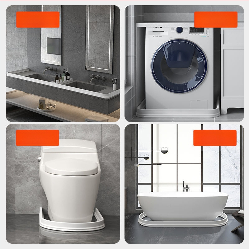 Vandens barjeras tualetui, vonios kambariui, lankstus dušo kambario vandens barjeras, sausai ir šlapiai atskirianti juosta, lipni vandens barjero juosta
