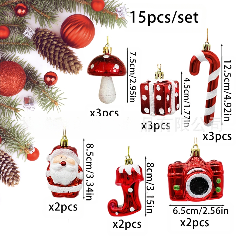 Nauji kalėdinių dekoracijų pakabukai, Kalėdų Senelio ramentai, grybai ir kiti specialios formos kamuoliukų rinkiniai iš užsienio