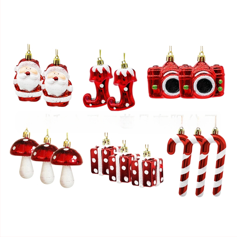 Nauji kalėdinių dekoracijų pakabukai, Kalėdų Senelio ramentai, grybai ir kiti specialios formos kamuoliukų rinkiniai iš užsienio