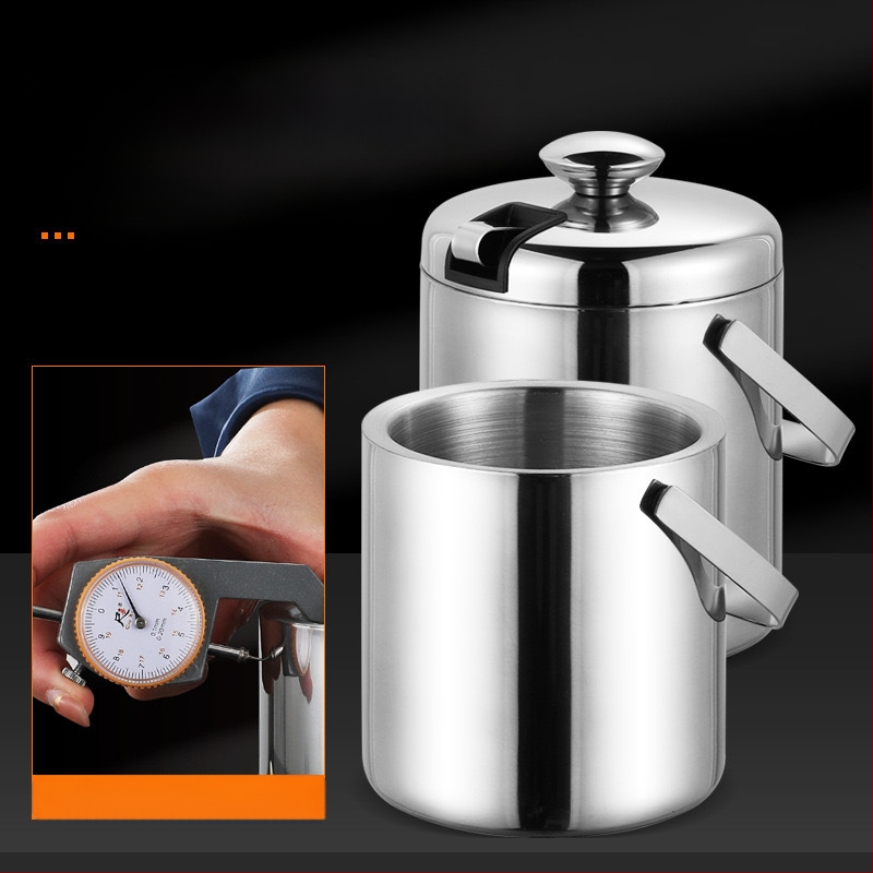 Gamyklinis tiesioginis nerūdijančio plieno 304 medžiagos dvigubo sluoksnio KTV ledo kibiras nešiojamas alaus šampano kibiras baro vyno kibiras