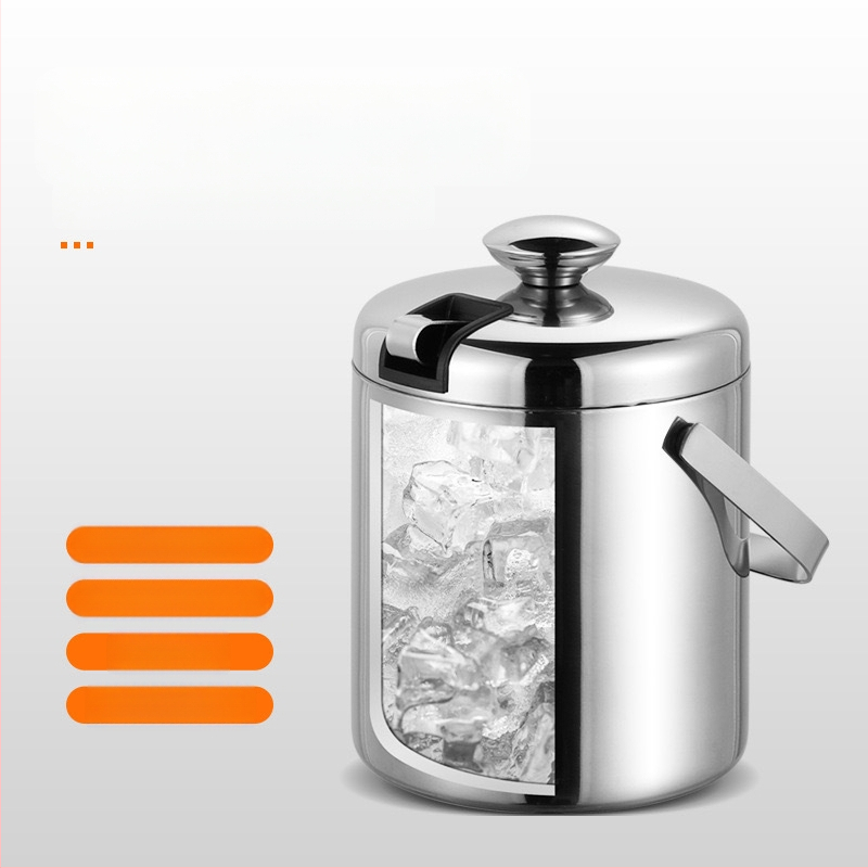 Gamyklinis tiesioginis nerūdijančio plieno 304 medžiagos dvigubo sluoksnio KTV ledo kibiras nešiojamas alaus šampano kibiras baro vyno kibiras