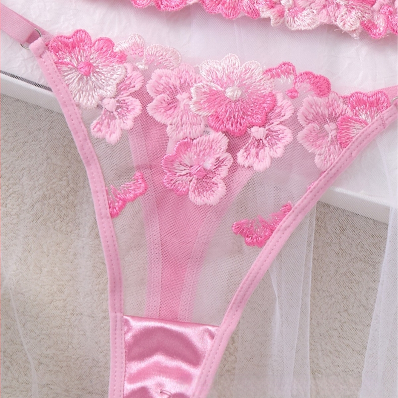 2025. aasta uus moodne seksikas aluspesu naiste lillelise tikandiga kvaliteetne üliõhuke läbipaistev seksikas aluspesu komplekt 121