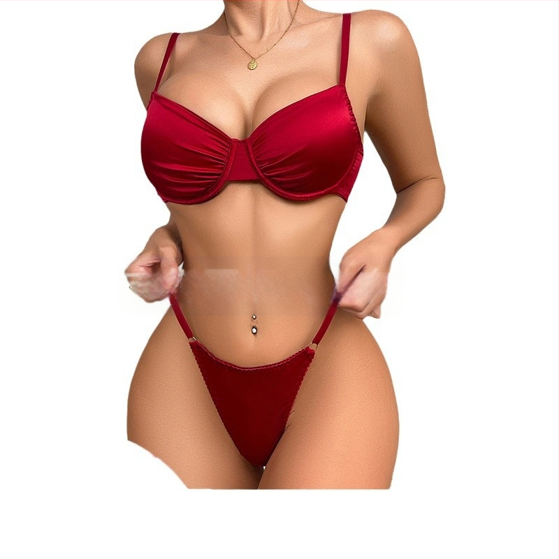 Piiriülene eksklusiivne toode Euroopas ja Ameerika Ühendriikides, punane seksikas vormiriietus, aluspesu, traksid, seksikas puhas rinnahoidja, rinnahoidja naistele, longusvastane