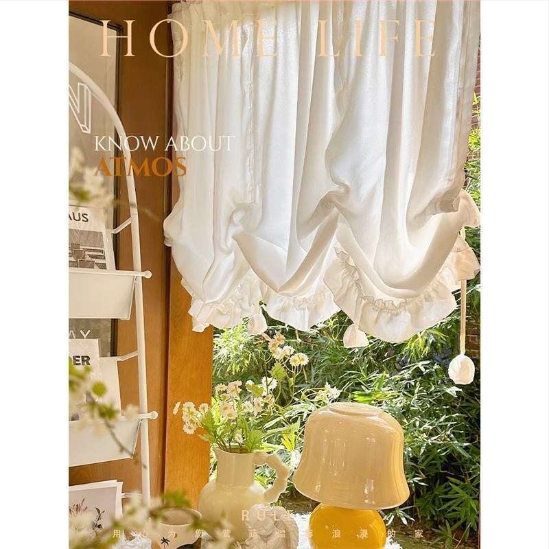 Prancūziško stiliaus šviesios prabangios užuolaidos romėniškos užuolaidos pakeliamos užuolaidos šešėlis pusu užuolaida miegamojo durų užuolaida marlės užuolaida virtuvėje vandens užuolaida su lipdukais