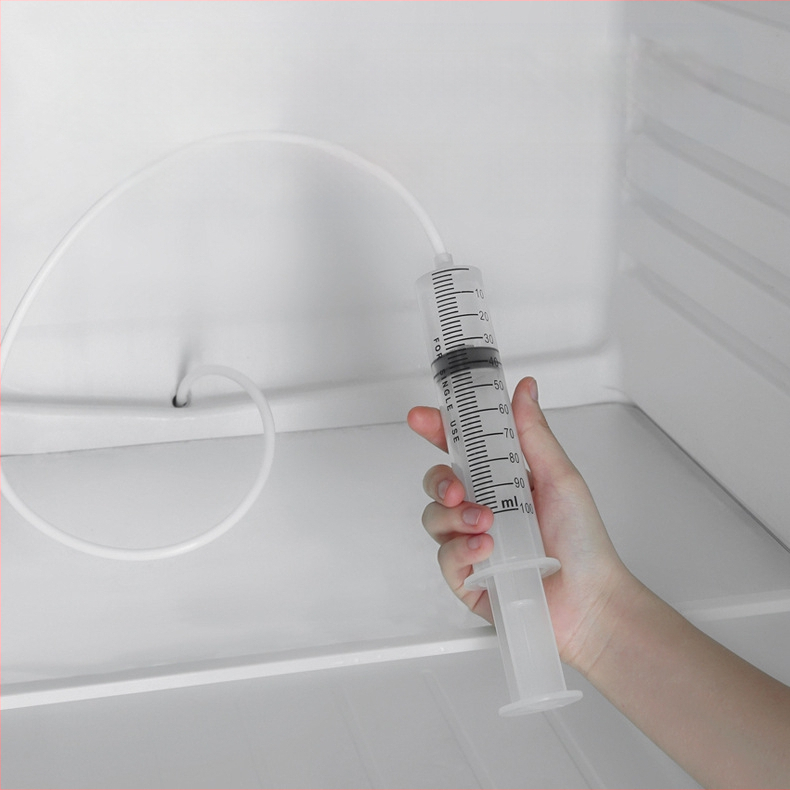 Šaldytuvo išleidimo angos žemsiurbės šepetys valymo įrankis šaldymo patalpos išleidimo vamzdis vanduo ledas užsikimšimas žemsiurbės valymas