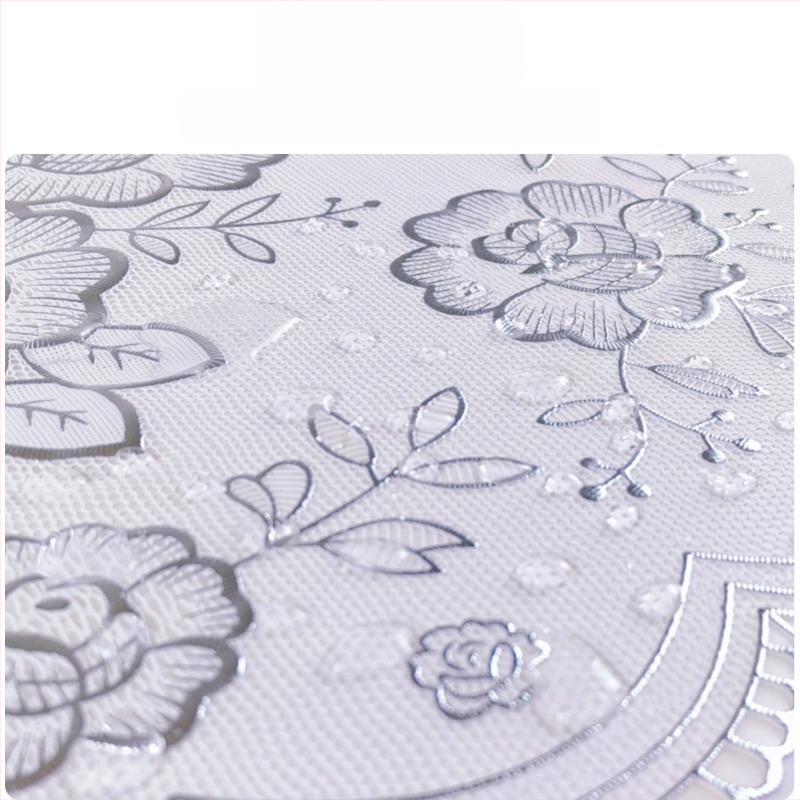 PVC mosásmentes téglalap alakú terítő vízálló olajálló forrázásgátló háztartási nappali európai stílusú klasszikus forró ezüst