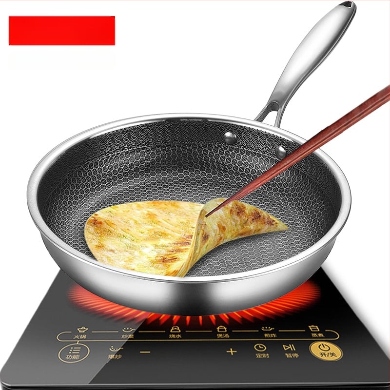 Individualizuota 430 nerūdijančio plieno keptuvė F korio neprideganti keptuvė mažiau aliejaus dūmų pusryčiams keptas kepsnys blynas omletas keptuvė