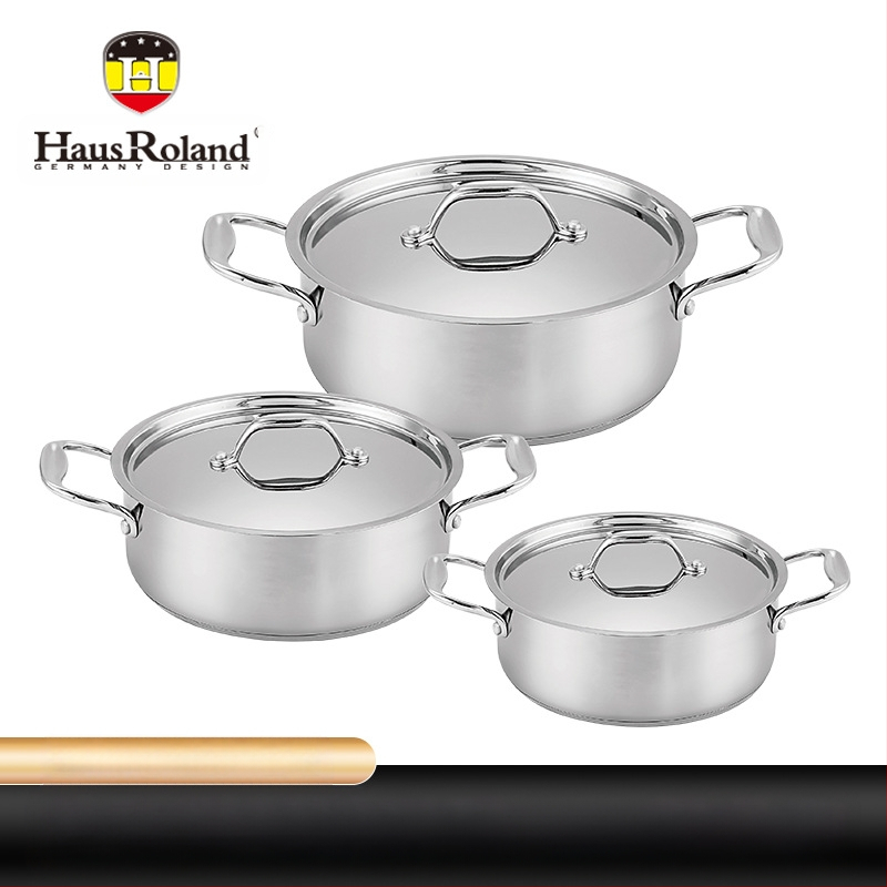 Nerūdijančio plieno sriubos puodų rinkinys, 6 dalių, buitiniai eksportiniai virtuvės reikmenys, sriubos puodų derinys, tarpvalstybinis dujinis binauralinis pieno puodas