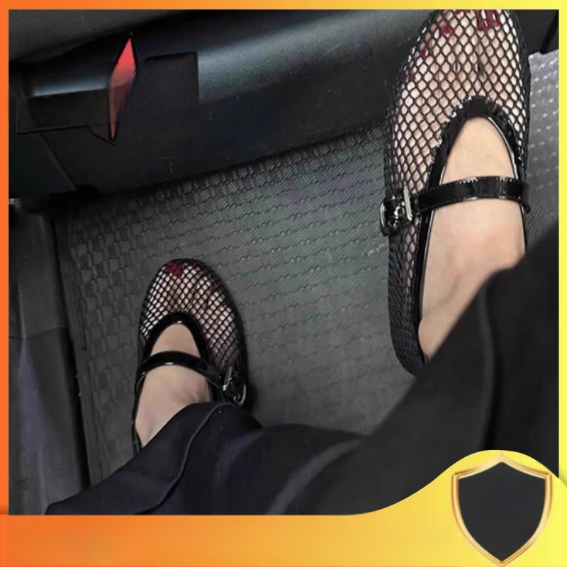 Kerek fejű, niche dizájnú, halszálkás, üreges balettcipők női 2024-es nyári új, divatos, lapos övcsatos, egyrétegű cipők