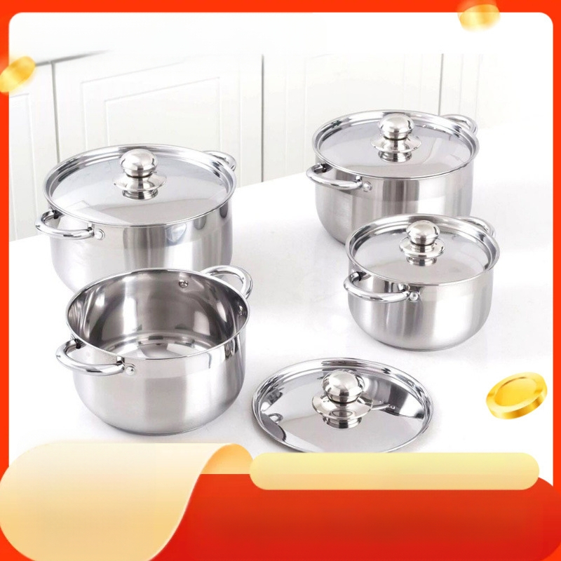 Daugiafunkcis binauralinis sriubos puodas, penkių dalių nerūdijančio plieno virtuvės reikmenų rinkinys, dujinė viryklė, indukcinė viryklė, tinkanti dovanų rinkiniui