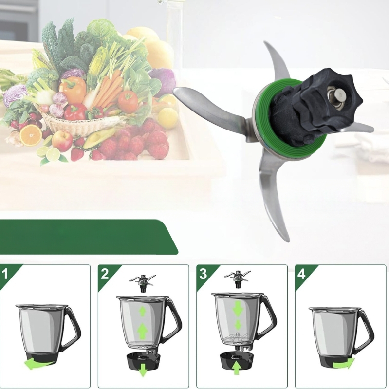 [Išskirtinis tarpvalstybinis] Tinka TM5/6 nerūdijančio plieno peiliukams „Thermomix“ pakaitiniams priedams TM5/6 nailono peilis