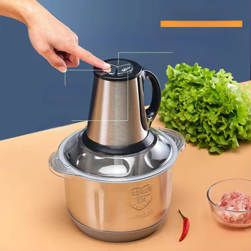 Трансгранична 5L готварска машина от неръждаема стомана, многофункционална месомелачка с голям капацитет, електрическа месомелачка, домакинска месомелачка