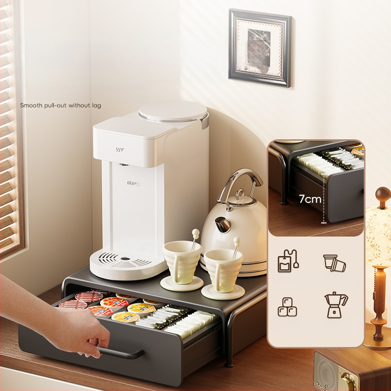 Laua kohvimasina hoiuriiul Kohvikapslite hoiuriiul Veebaar Tee-ise teekoti väljatõmmatav hoiuriiul Tassiriiul