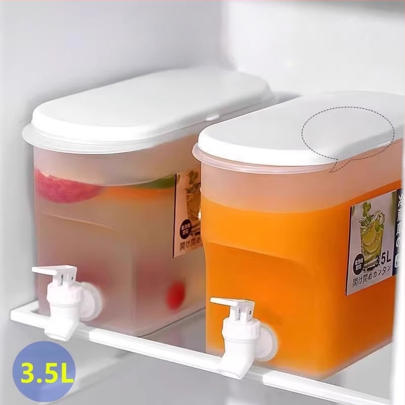 3,5 l šaldytuvo šalto vandens ąsotis su čiaupu, didelės talpos, japoniško stiliaus, aukštai temperatūrai atsparaus plastiko, šalto virinto vandens puodelis, gėrimų dozatorius