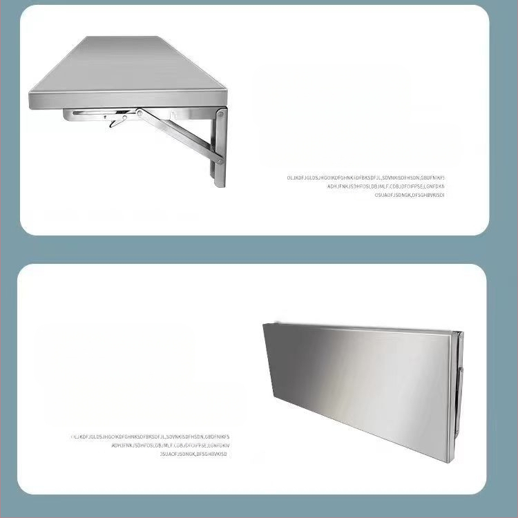 Rozsdamentes acél egyrétegű fali állvány, egyrétegű fali tárolóállvány, fűszertartó, konyhai falra szerelhető összecsukható állvány