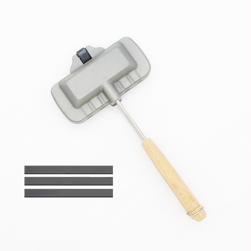 Alumíniumötvözetből készült téglalap alakú kétoldalas szendvics sütőforma szendvics süteménycsipesz tapadásmentes bevonattal pirítós kenyérforma