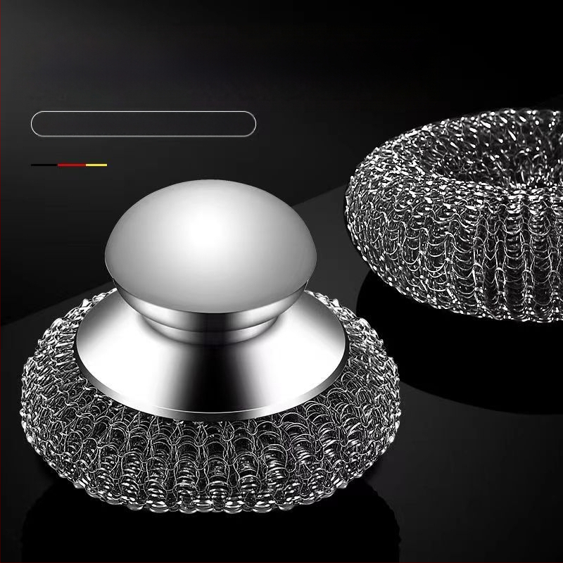 új stílusú edénykefe műtárgy rozsdamentes acél konyhai háztartási konyhai mosogató edénykefe fogantyúval tisztítókefe acéldrót golyóskefe