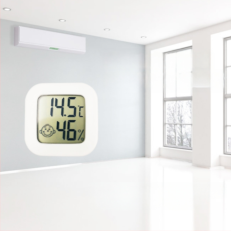 Mini elektroninis higrometras, mažas termometras, naminių gyvūnėlių dėžės higrometras, drėgnas ir sausas termometras, skaitmeninis termometras su ekranu