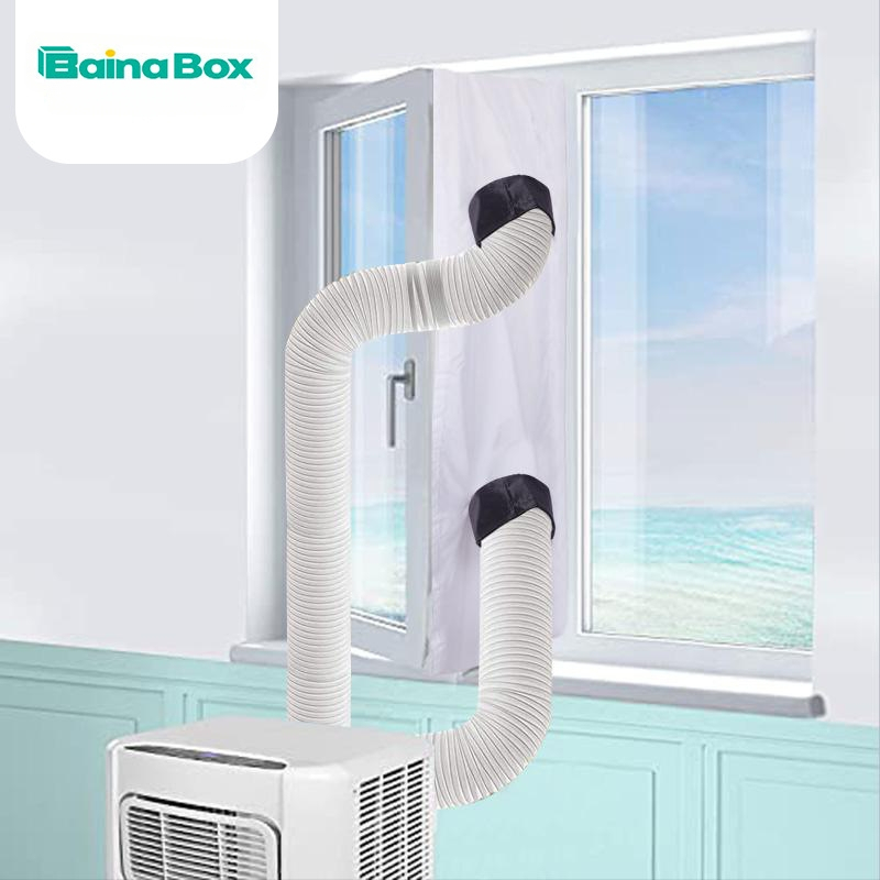 Tiesioginis mobiliojo oro kondicionieriaus priekinis stiklas, atsparus vandeniui, reguliuojamas įstrižas lango sandarinimo audinio žarna, lango dangčio sandarinimo pertvara