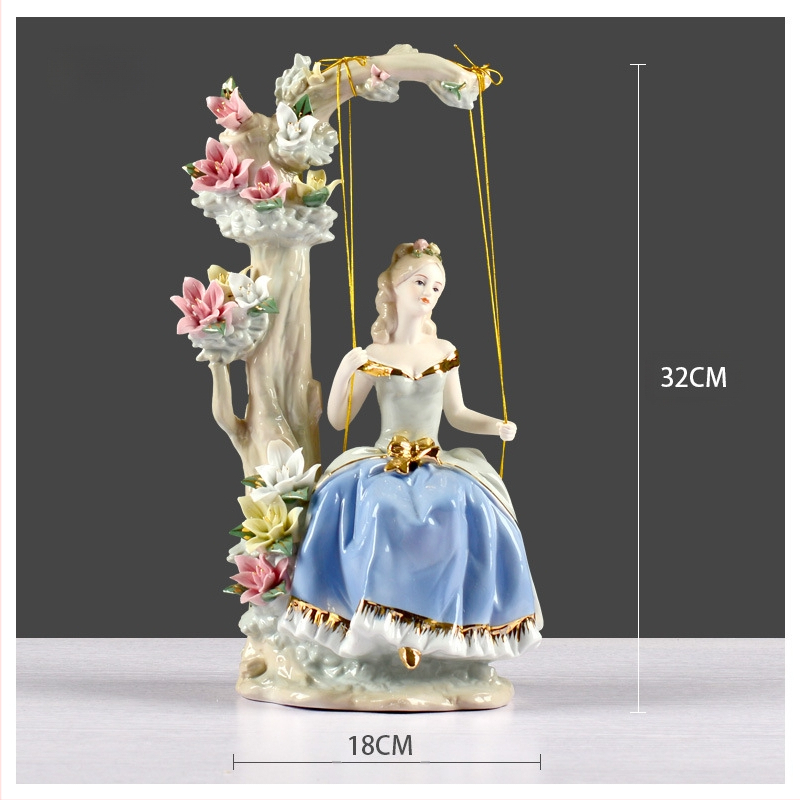 Euroopa stiilis keraamilised käsitöökaunistused kodukaunistused õukonnakiik lääne naiste elutoa telekakapi kaunistused