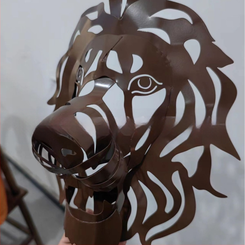 Nepriklausoma stotis Liūto galvos sienos menas Liūto galvos sienos menas skulptūra sienos menas Sienų dekoro pakabukas Sienų dekoras