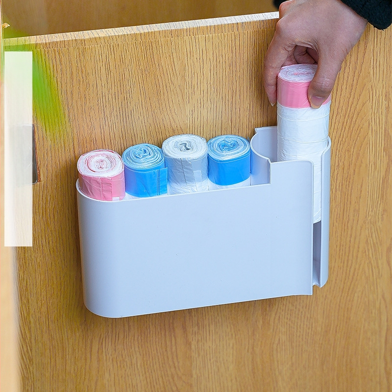 Alkalmi szemeteszsák tárolódoboz dupla nyílású fali tárolódoboz otthoni konyhaszekrény ajtó kivehető szemeteszsák tároló