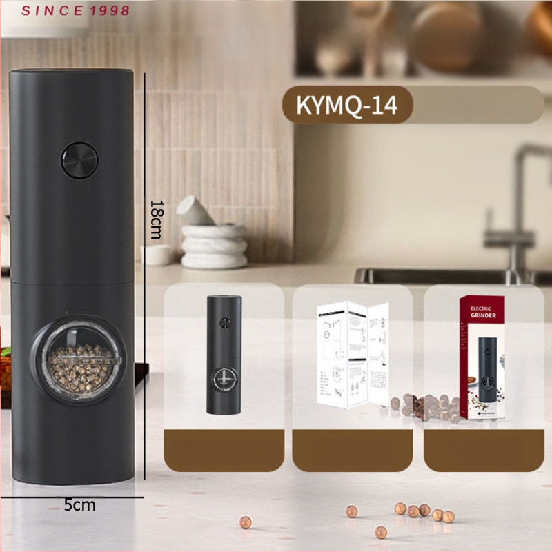 Elektrinis pipirų malūnėlis iš nerūdijančio plieno, šviežiai malti pipirai, rankinis pipiras, jūros druska, automatinis juodųjų pipirų malimas namams ir virtuvei
