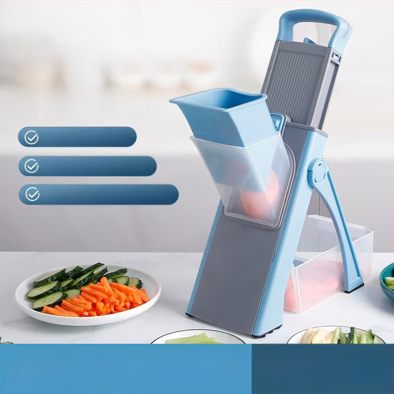 Piiriülene multifunktsionaalne köögiviljalõikur purustamiseks, viilutamiseks, tükeldamiseks, majapidamis- ja äriliseks riivimiseks, köögiköögiviljade lõikamise esemete hulgimüük