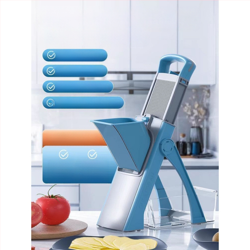 Piiriülene multifunktsionaalne köögiviljalõikur purustamiseks, viilutamiseks, tükeldamiseks, majapidamis- ja äriliseks riivimiseks, köögiköögiviljade lõikamise esemete hulgimüük