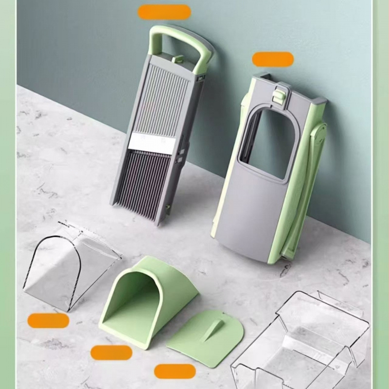 Piiriülene multifunktsionaalne köögiviljalõikur purustamiseks, viilutamiseks, tükeldamiseks, majapidamis- ja äriliseks riivimiseks, köögiköögiviljade lõikamise esemete hulgimüük