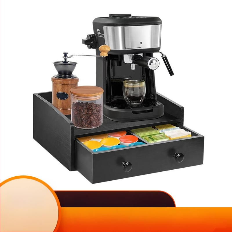 {One Piece for Hair} Fa fekete tárolódoboz Kávékapszula tárolódoboz Négyzet alakú hozzávalótartó fiókos doboz