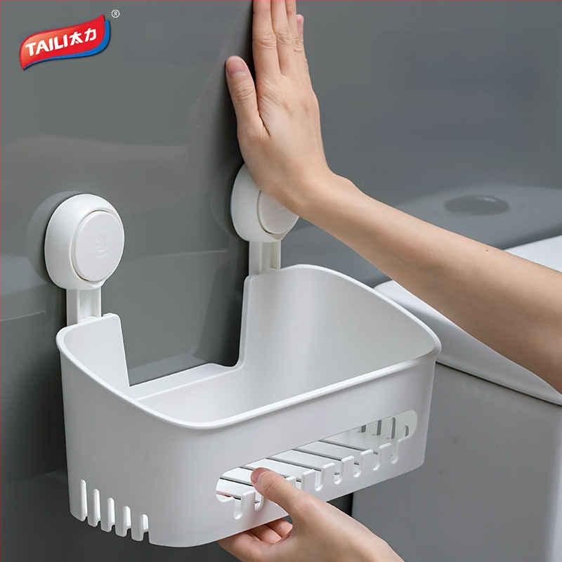 Taili fürdőszoba fürdőszobai négyzet alakú tárolóállvány tapadókorongos vákuumos ütésmentes WC-mosdóállvány fali tárolóállvány