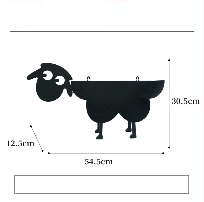 Šiaurės šalių karšto popieriaus ritinėlių laikiklis, didmeninis metalinis geležinis stalinis servetėlių laikiklis, kūrybingas, didelės akies avių laikymo stovo dekoravimas