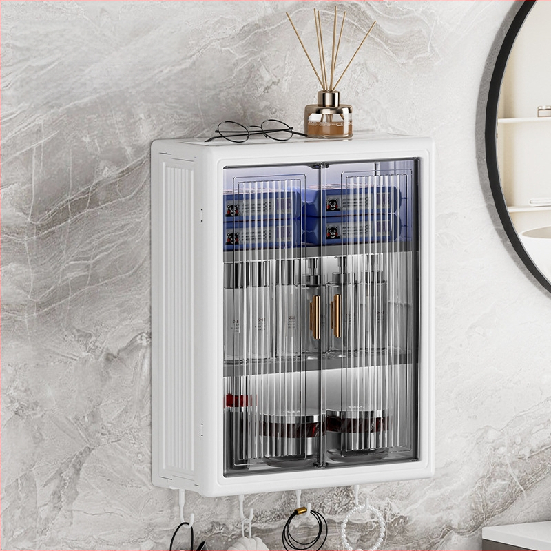 Löögivaba seinale kinnitatav hoiukapp tolmukindel veekindel tualett-tarvete hoiuriiul kosmeetika hoiukast