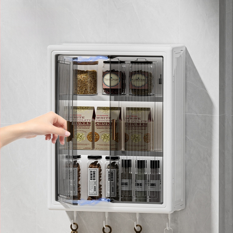 Löögivaba seinale kinnitatav hoiukapp tolmukindel veekindel tualett-tarvete hoiuriiul kosmeetika hoiukast