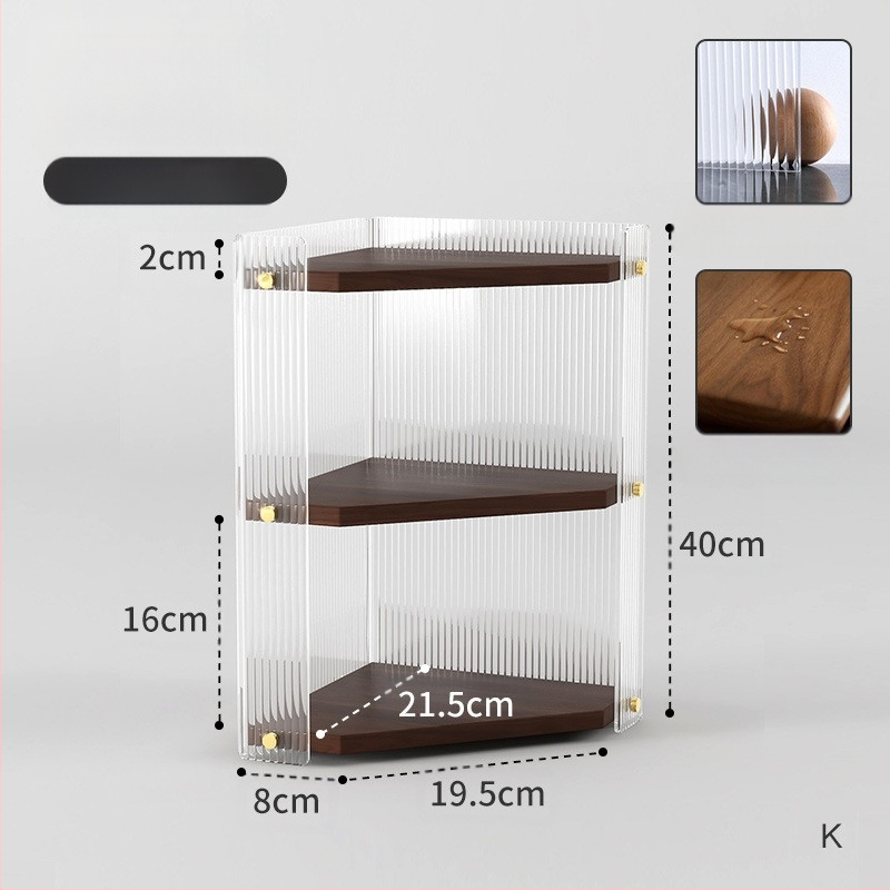 Sarok tömörfa háromszög tárolóállvány fürdőszobai mosdó kozmetikai fürdőszoba sarok könyvespolc akril tárolóállvány