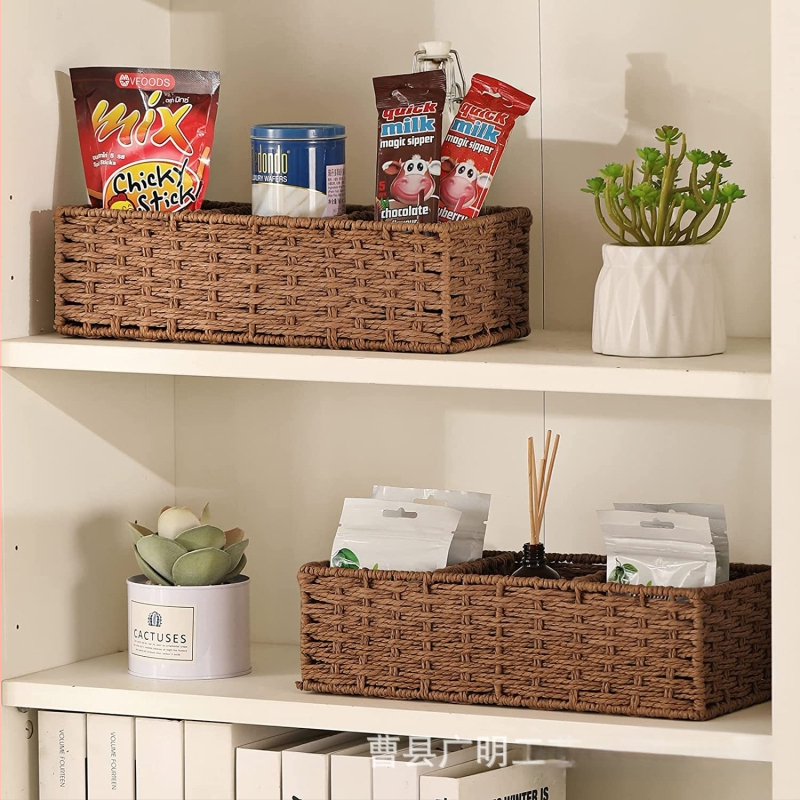 Pintas laikymo krepšelis, laikymo dėžutė raktams, užkandžių laikymo dėžutė, seklus padėklas, kosmetinis popierius, virvės laikymo krepšelis su trimis skyriais