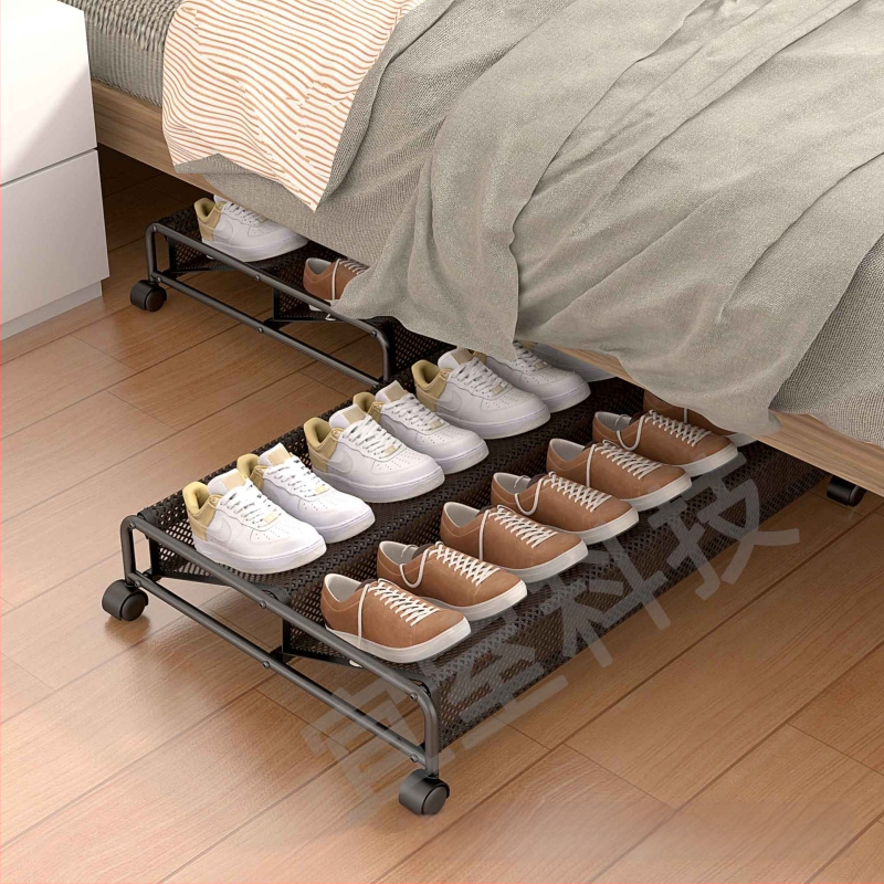 Ágy alján cipőtartó cipőtároló műtárgy rövid és hosszú kanapéágy rétege, amely nem foglal helyet, helytakarékos kis cipőtartó