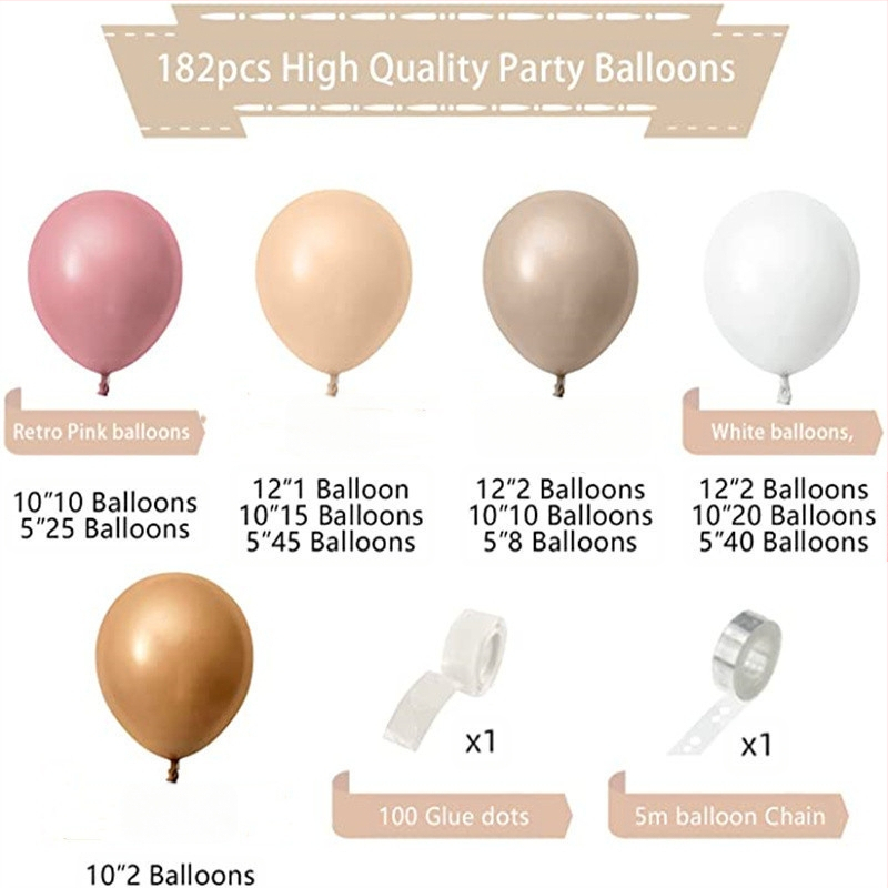 Nahavärvi õhupallide komplekt, risti äärega, vanikuga, kaarega, vintage roosa kreemjas, beebiduši sünnipäevapidu