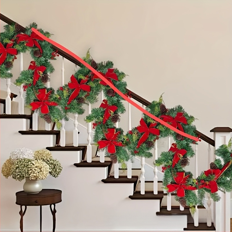 Hua Mo 2025 Διασυνοριακό Temu Νέο Χριστουγεννιάτικο Υφασμάτινο Ρατάν Χριστουγεννιάτικη Ατμόσφαιρα Πόρτα Αυλής Κρεμαστές DIY Διακοσμητικές Σκάλες